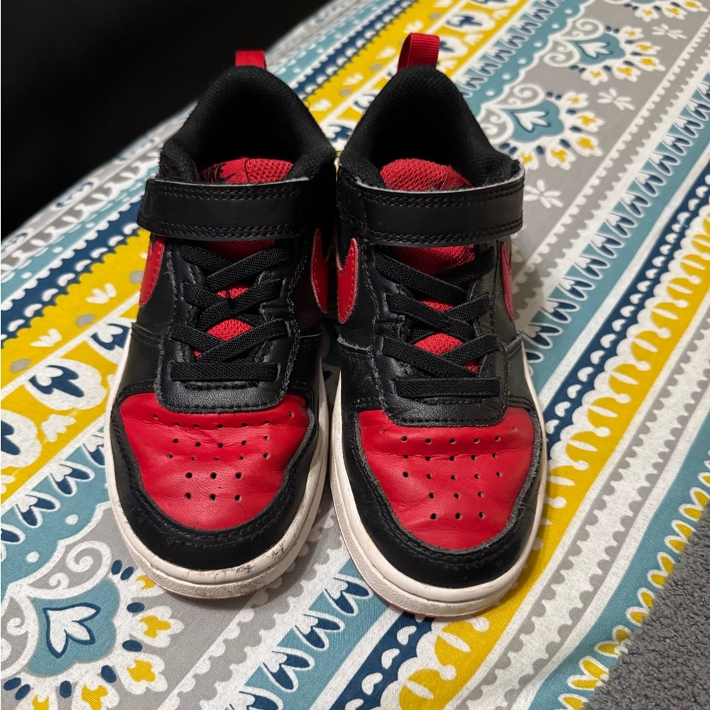 Nike Black and Red Dunks shoes